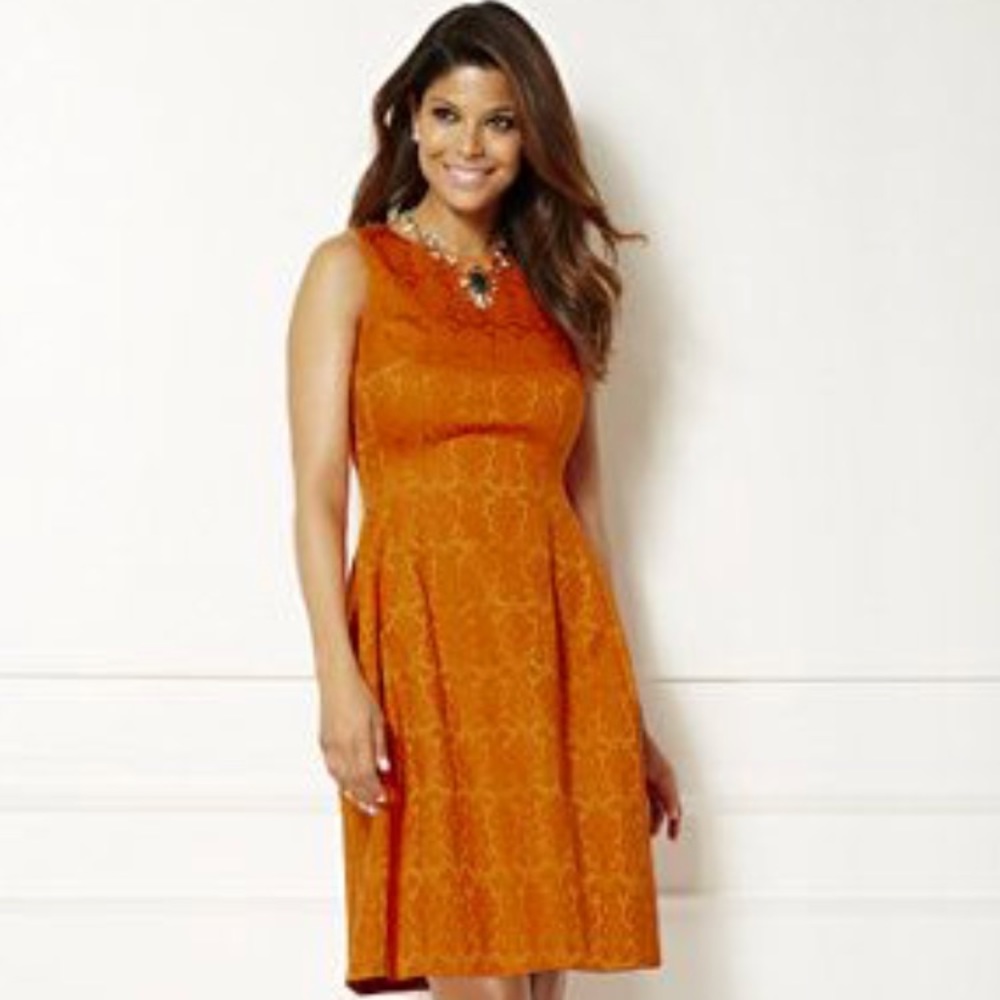 Palmette Jacquard Orange / Tangerine Dress